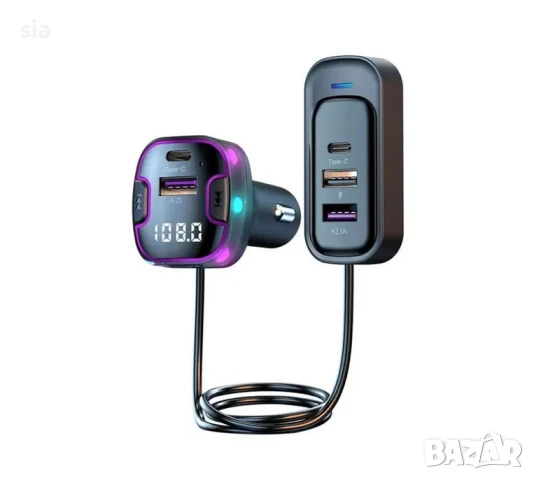 Трансмитер за кола, Bluetooth, 5.3 fm, Зарядно за автомобил