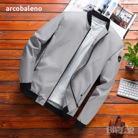 Мъжко ежедневно яке с цип в семпъл стил, 4цвята , снимка 5 - Якета - 51379403