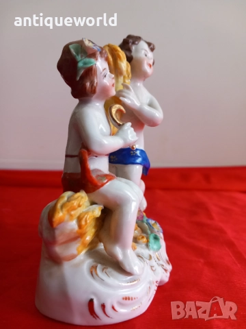 Capodimonte Стара Порцеланова Статуетка ХЕРУВИМИ 1900г, снимка 4 - Антикварни и старинни предмети - 51916835