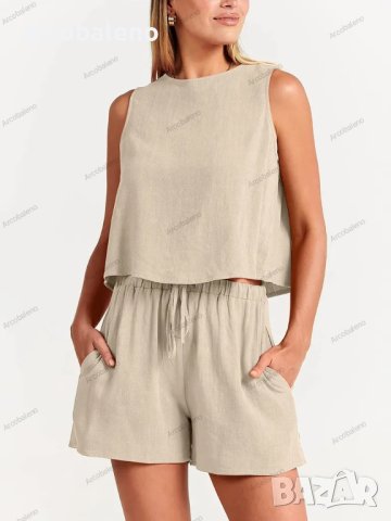 Дамски ежедневен свободен летен комплект от две части, 10цвята , снимка 5 - Комплекти - 40975496