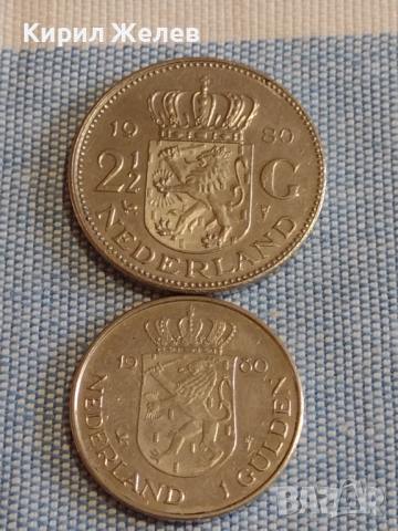Две монети 1 гулден 1980г. / 2 1/2 гулдена 1980г. Недерландия перфектно състояние за КОЛЕКЦИЯ 30292, снимка 1 - Нумизматика и бонистика - 44525842