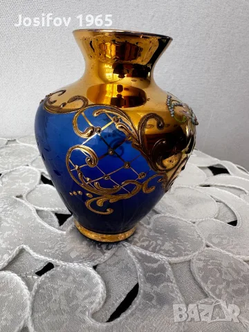 Ваза Bohemia синя, снимка 4 - Вази - 56356232