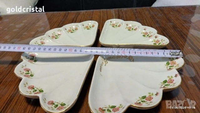 Стар български порцелан Изида чинии с лъжички , снимка 8 - Антикварни и старинни предмети - 38583169