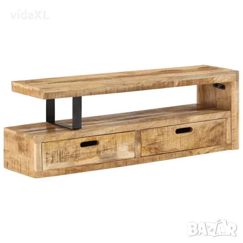 vidaXL ТВ шкаф (118-200) x 30 x 40 см, масивно дърво, цвят манго, снимка 8 - Секции и витрини - 56147266