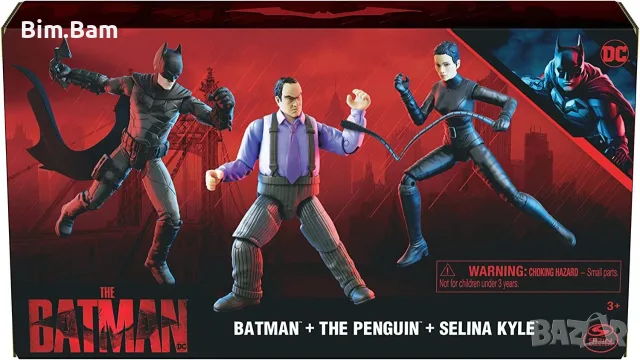Оригинален комплект фигурки The BATMAN - Batman+ The Penguin + Selina Kyle / DC