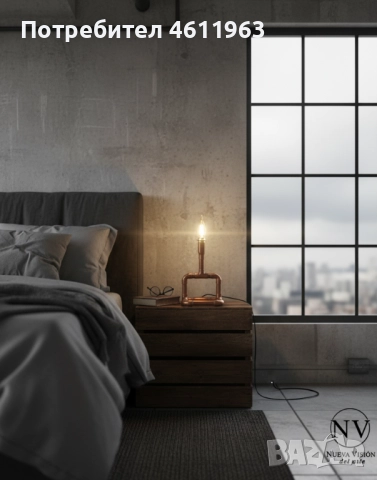 Медна лампа - ръчна изработка, снимка 4 - Настолни лампи - 51925639