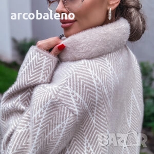 Дамско зашеметяващо елегантно бежово палто   , снимка 6 - Палта, манта - 51912956