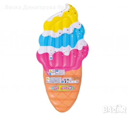 Надуваем дюшек във формата на сладолед, идеален аксесоар за летния сезон, снимка 5 - Водни спортове - 51235677