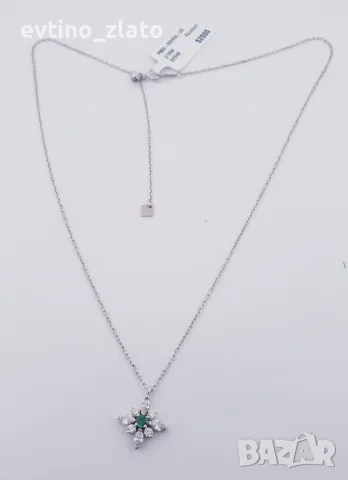 Златно колие 18К с диаманти , снимка 14 - Колиета, медальони, синджири - 40134506