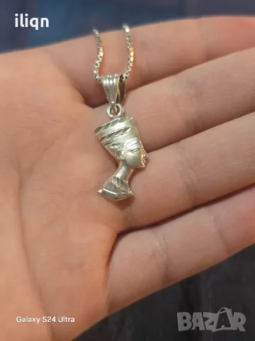 Сребърен синджир с висулка. 925 Проба. 46см. Цена 29,99€. За Севлиево безплатна доставка., снимка 4 - Колиета, медальони, синджири - 56235687