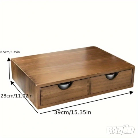 Шкаф Дървена Основа за Кафемашина с Чекмеджета Настолен Органайзер за Кафе Капсули 39 x 28 x 8.5см!, снимка 3 - Шкафове - 53191690