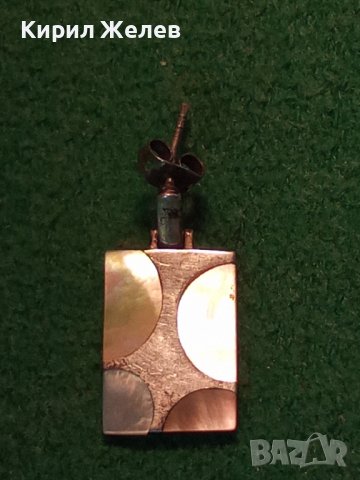 СТАРА КРАСИВА СЕДЕФЕНА СРЕБЪРНА АРТ ДЕКО ОБЕЦА СРЕБРО 925 АНГЛИЯ ИНКРУСТИРАНА с КРАЛСКИ СЕДЕФ 28834, снимка 9 - Обеци - 37300645