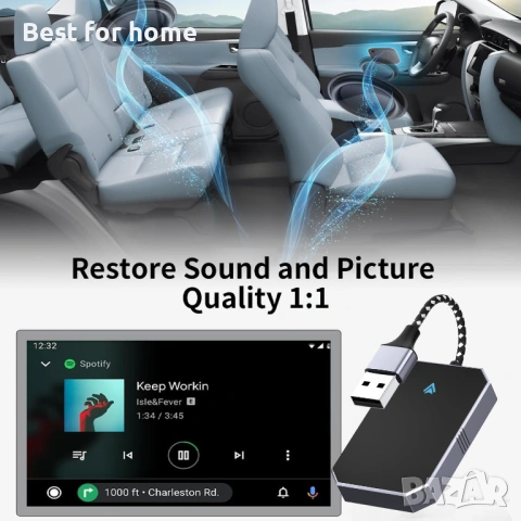 Безжичен адаптер за Android Auto , снимка 6 - Друга електроника - 53056096