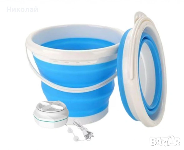 Мини сгъваема пералня – идеална за пътувания, туризъм и къмпинг, снимка 5 - Перални - 53302937