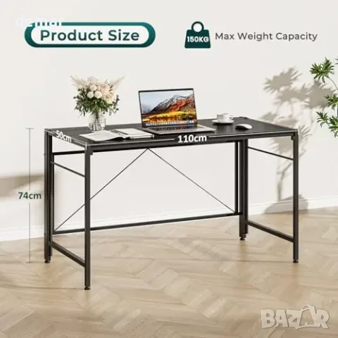 Сгъваема компютърна маса Dripex с метална рамка 110 x 50 см, снимка 4 - Работни маси и бюра - 55871352