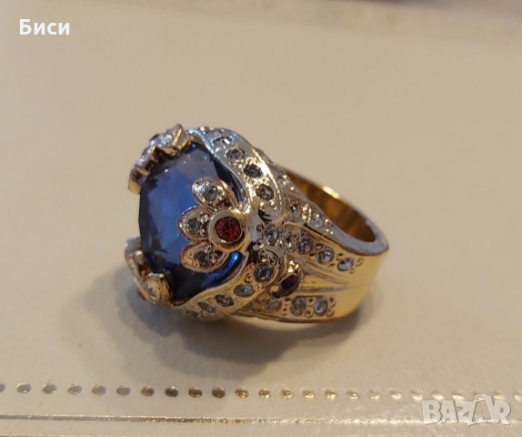 Versace-златен стар пръстен с естествени камъни, снимка 8 - Пръстени - 36039975