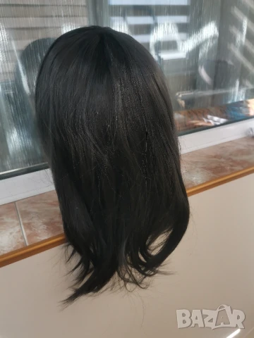Нова средна дължина черна перука с бретон - 45 см - мод.5 →, снимка 6 - Аксесоари за коса - 50919387