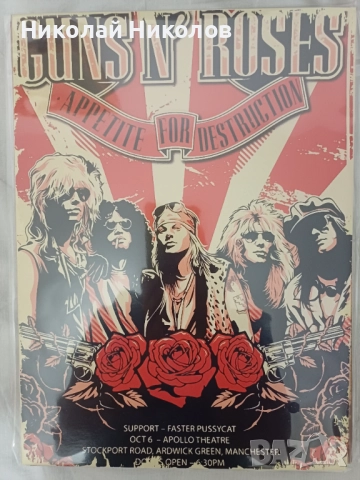 Табела GUNS N' ROSES, APETITE FOR DESTRUCTION