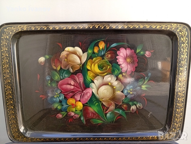 Поднос, емаил, снимка 2 - Антикварни и старинни предмети - 52850100