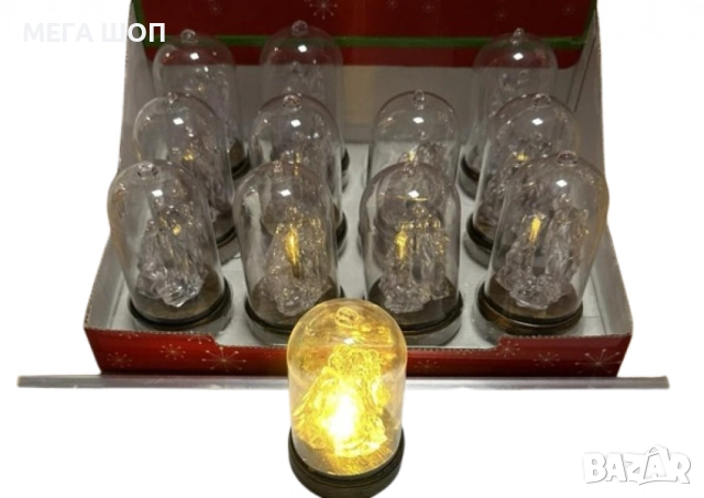Кристална коледна стъкленица с LED светлина, снимка 3 - Други - 52587287