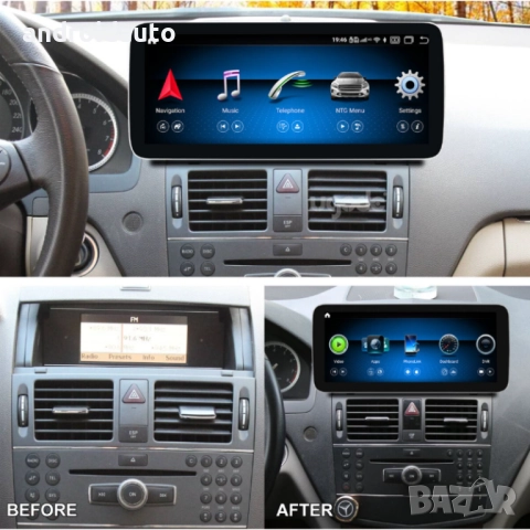 MERCEDES-BENZ C-CLASS W204 2007- 2010 12.3" Android Мултимедия, снимка 3 - Аксесоари и консумативи - 51670606