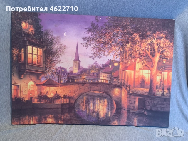 картина нощен градски пейзаж, снимка 3 - Картини - 52577477