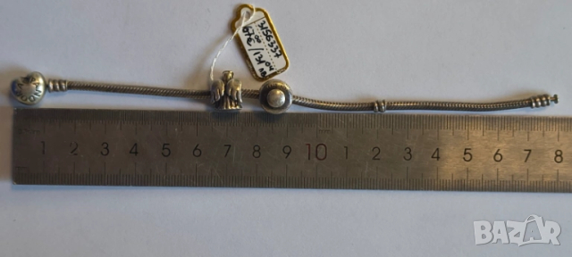 Сребърна гривна Пандора, снимка 2 - Гривни - 51776805