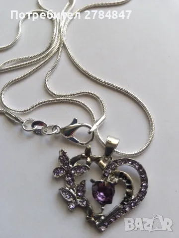Колие сърца и пеперуди , снимка 6 - Колиета, медальони, синджири - 50260423