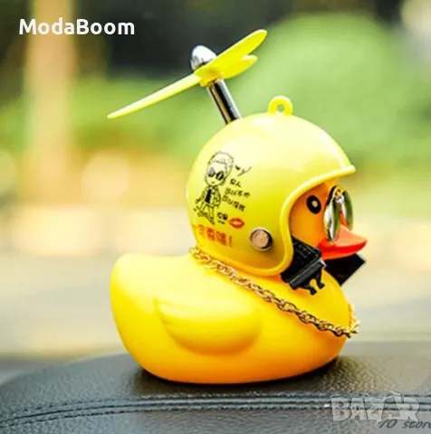 Малко жълто пате декорация за интериора на автомобил с каска, снимка 9 - Декорация за дома - 48504464