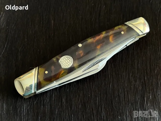 Среден сгъваем джобен нож Sowbelly Imitation Tortoise (Rough Ryder). RR2449, снимка 5 - Ножове - 48627216