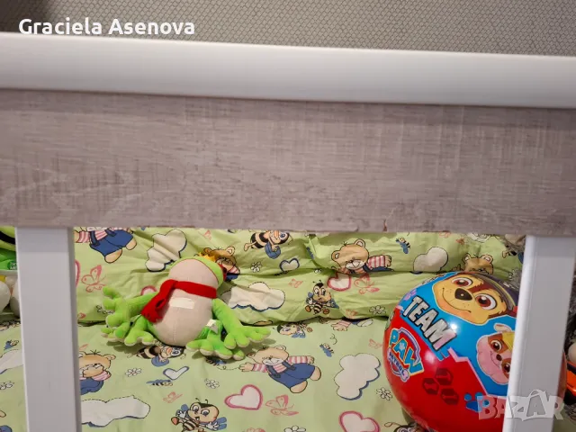 Детска дървена кошара + матрак, снимка 2 - Кошарки - 49903458