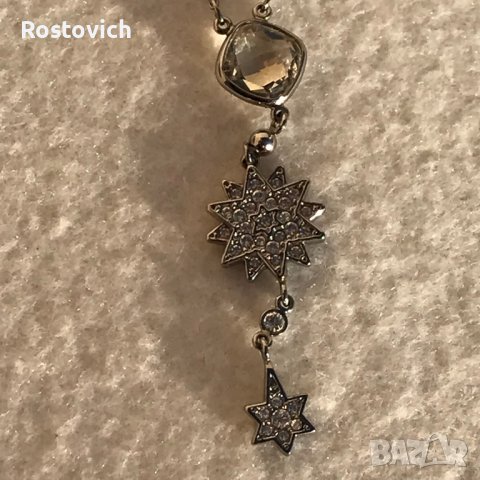 Swarovski, верижка с висулка и обеци(цепочка с кулоном и серьги)., снимка 5 - Бижутерийни комплекти - 38753892