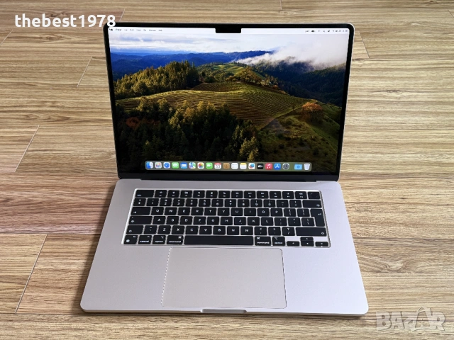 MacBook Air 15 M2`8 CPU/10 GPU/8GB RAM/256GB SSD/Бат 99%/Като Нов, снимка 2 - Лаптопи за работа - 53284281