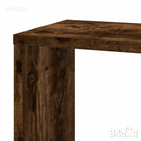 vidaXL Стенен ъглов рафт опушен дъб 45x45x147 см инженерно дърво, снимка 7 - Етажерки - 56148288