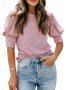 Едноцветна дамска блуза с буф ръкав, 6цвята, снимка 8