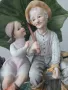 2бр японски статуетки 17-20см/порцеланови фигури композиции/деца-лодка/дядо-дете-куче, снимка 3