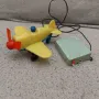 Стара Българска Пластмасова Рядка Играчка Самолет с Дистанционно , снимка 1