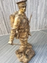 28см-2кг Ruffony статуетка/стара френска бронзова скулптура/фигура на войник с нож и пушка, снимка 3