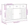 vidaXL Бюфет с чекмеджета VIGO, 113x40x75 см, сив, бор масив, снимка 9