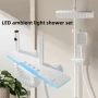 Душ система със светещ смесител Лед LED дисплей 4 функции бутони функция дъжд БЯЛ, снимка 1