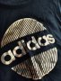 Adidas дамска тениска със златна щампа, Л/L , снимка 1 - Тениски - 41509096