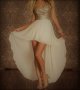 Асиметрична рокля в цвят шампанско със златисти пайети Beauty's Love - L, снимка 1 - Рокли - 42592058