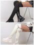 Дамски модни едноцветни ботуши над коляното, 2цвята - 023, снимка 1 - Дамски ботуши - 39057062