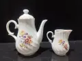 Стар български порцелан чайник и латиера , снимка 1