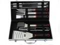 Комплект Луксозни Прибори за Барбекю от 10 части в метален куфар, снимка 5