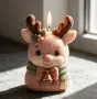 3D елен с рога и шал силиконов молд форма свещи гипс сапун смола , снимка 1