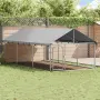 vidaXL Дворна клетка за кучета с покрив, 400x200x150 см, снимка 3