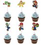 3 вид 24 бр Супер Марио Super Mario прави топер топери клечки за мъфини декорация и украса, снимка 1 - Други - 35848615