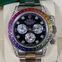 Rolex Daytona White Gold Rainbow , снимка 1 - Луксозни - 42116141