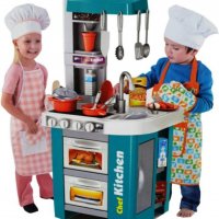 Детска Мултифункционална кухня с течаща вода и хладилник, снимка 1 - Играчки за стая - 38831784
